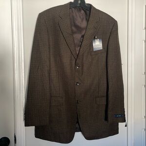 Wool Houndstooth Blazer/Sport Coat 44Long